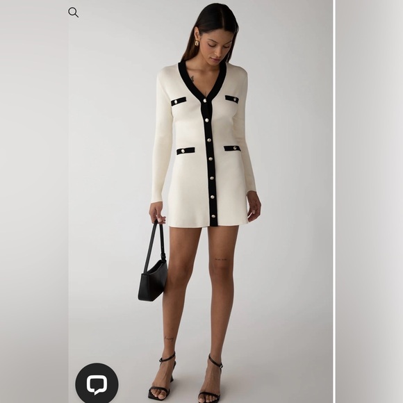 OAK + FORT Dresses & Skirts - OAK + FORT Black and Cream Long Sleeve Dress